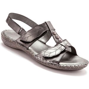 PédiConfort Sandales cuir gris - largeur confort - 41 - Gris - PédiconfortParmi les indispensables de la saison, des sandales en cuir tout confort et au style végétal très féminin ! Le plus Pédiconfort® : des pattes auto-agrippantes !41Gris