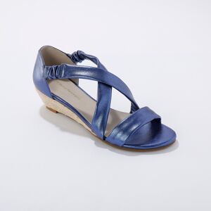 Sandales compensees elastiquees synthetique - Blancheporte Bleu 41