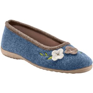 Chaussons ballerines feutrine avec fleur appliquée - BlancheporteLa souplesse avant tout pour cette ballerine en feutrine, dans le style autrichien. Les finitions de qualité offrent un confort exceptionnel en laissant une sensation de chaleur et de légère - Publicité