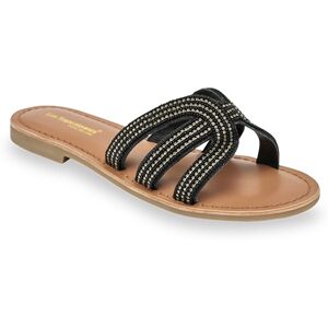 Mules plates strass Omega - 40 - Noir - Les Tropéziennes Par M BelarbiJoliment strassées, ces mules Omega faciles à enfiler se feront légères à vos pieds pour savourer l'été intensément. Balades, shopping, plage,... ce nouveau modèle de la marque Les Trop - Publicité