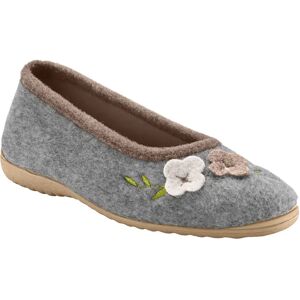 Chaussons ballerines feutrine avec fleur appliquée - BlancheporteLa souplesse avant tout pour cette ballerine en feutrine, dans le style autrichien. Les finitions de qualité offrent un confort exceptionnel en laissant une sensation de chaleur et de légère - Publicité