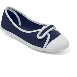 Ballerines toile - BlancheporteAvis aux pieds marins : la ballerine est prete a embarquer ! Legerete, confort et feminite definissent cette paire de ballerines qui affiche de jolis biais contrastes pour plus de fantaisie. Corsaire, short ou jupe... tout l