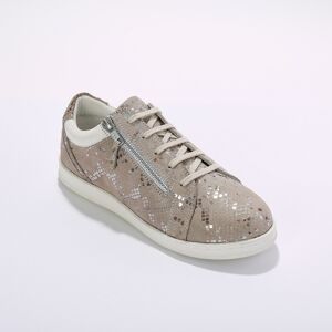 Blancheporte Tennis zippée en cuir perforé - Blancheporte Beige 38