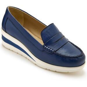 Mocassins compenses PÉDICONFORT® - 37 - Bleu - PediconfortUne conception en cuir pour ces mocassins en cuir modernises, au confort incontestable. Indemodable, cette chaussure fermee revisitee ici, dans des teintes actuelles, promet du style et une belle a