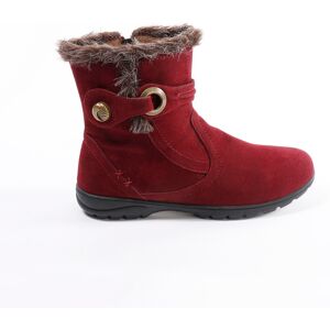 Bottines fourrees - BlancheporteAnimees par une suedine toute douce et une patte avec grand oeillet fantaisie sur le côte, ces bottes d?hiver relevent haut la main le defi d'associer confort et chaleur sans negliger la feminite.36Rouge