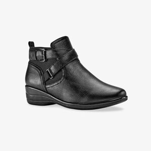 Low-boots confort compensees et zippees - BlancheporteFermeture zippee pratique, elastique d'aisance et petit talon compense : on peut dire que niveau confort, elles assurent ces petites boots !38Noir