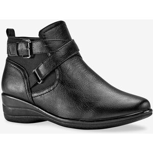 Blancheporte Low-boots confort compensées et zippées - BlancheporteFermeture zippée pratique, élastique d'aisance et petit talon compensé : on peut dire que niveau confort, elles assurent ces petites boots !37Noir