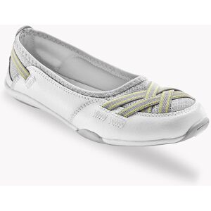 Blancheporte Ballerines souples cuir et textile aéré bandes élastiquées - Blancheporte Blanc 41