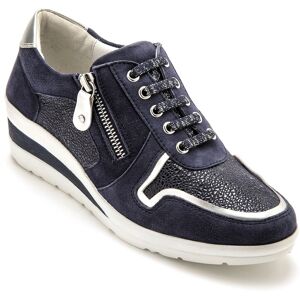 PédiConfort Derbies à lacets, petit compensé - 37 - Bleu - PédiconfortAvec ces derbies à lacets, Pédiconfort® signe de bonnes chaussures de marche au look sportswear chic, parfait pour la ville ou de longues marches. Avec leur enfilage facile par fermetur