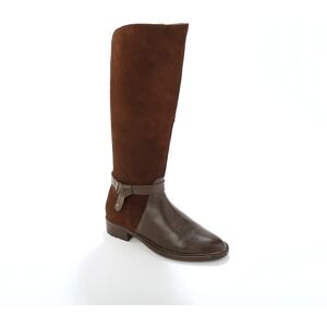 Blancheporte Bottes en cuir bimatière à mollets élastiqués - BlancheporteLa botte parfaite... En cuir et croûte de cuir, cette cavalière signe un look bimatière élégant au confort optimal. Son empiècement élastiqué au dos fait toute la différence en s'ada