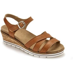 Sandales cuir brides croisees - PediConfort Marron 37