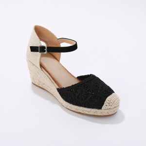 Sandales compensees macrame - Blancheporte Noir 38