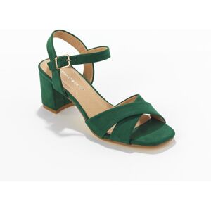 Sandales a talon brides croisees - Blancheporte Vert 39