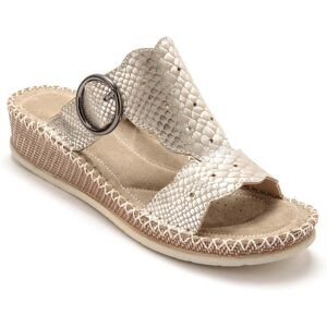 Mules ultra souples cuir - grande largeur - 37 - Beige - PediconfortSouplesse, ajustement parfait, dessus effet reptile a decoupes fantaisie... ces mules voux charmeront tout l'ete !37Beige