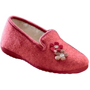 Pantoufles fleurs - BlancheporteEn laine majoritaire bien chaude, ces ravissantes pantoufles souples special pieds larges sont tres agreables a porter. On craque pour leurs petites fleurs fantaisie sur le devant !36Rose