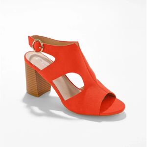 Sandales enveloppantes a talon bois - Blancheporte Orange 41