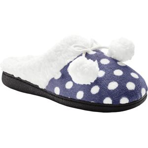 Blancheporte Chaussons mules polaires imprimées pois - Blancheporte Bleu 37