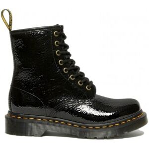 DR MARTENS pour femme. 27774001 1460 Bottes en cuir verni vieilli noir (36), Plat, 1 à 3 cm, Lacets, Casuel - Publicité