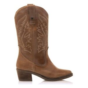 Mustang pour femme. 58964 Bottes en cuir Teo marron - Hauteur du talon 5cm (38), 3 à 5 cm, Aucun, Casuel - Publicité