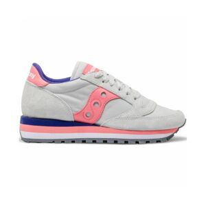 Saucony pour femme. S60530-28 Jazz Triple - Baskets en cuir gris (37), Plat, Lacets, Casuel - Publicité