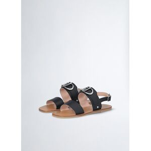 Sandales Plates En Cuir Noir 37 female