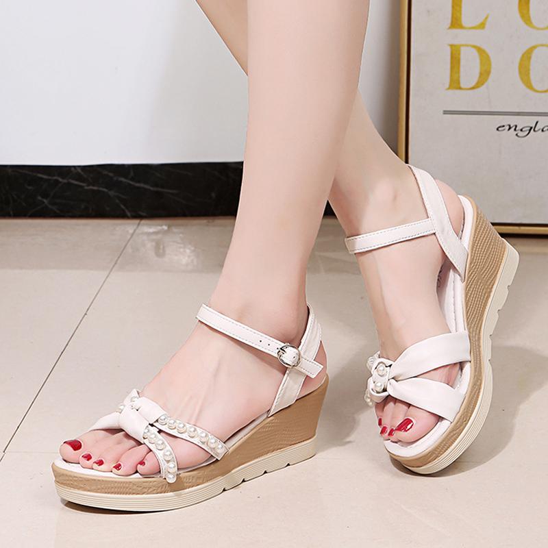 2024 Summer Shoes Women High Heels Sandals Fashion Modern Ladies Wedges Shoes Summer Holiday Shoes Soft Comfortable