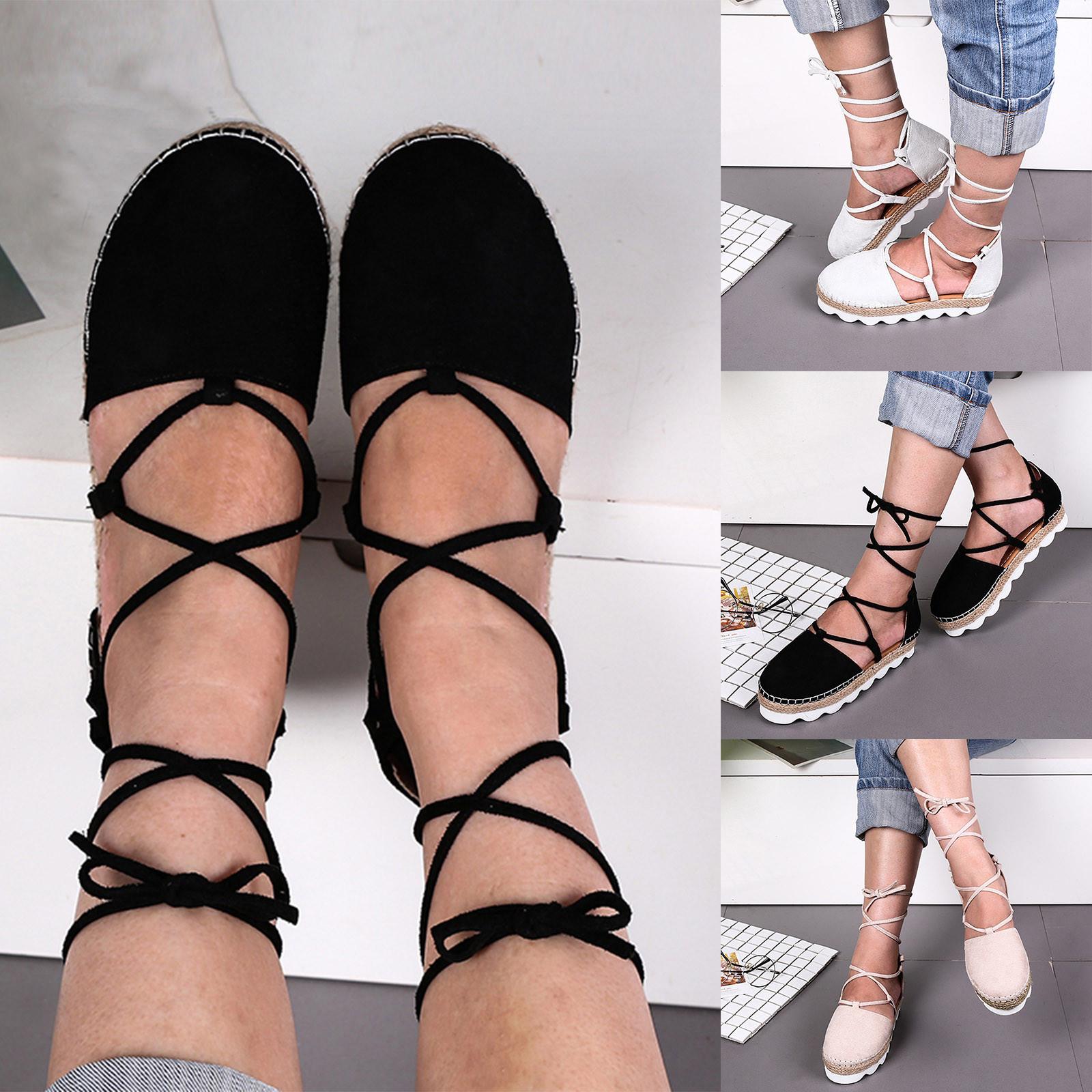 Womens Shoes Summer Fashion Casual  Round Toe Cross-tied Sandals