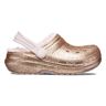 Crocs Kids Classic Lined Glitter Clog K Gold/Barely Pink C13