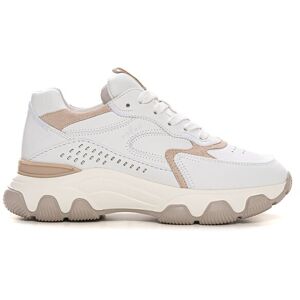 Hogan Sneakers con rialzo allacciata Hyperactive Bianco-beige Donna 37