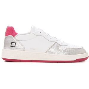 D.A.T.E. Sneakers con lacci COURT LAMINATED Bianco-argento Donna 39