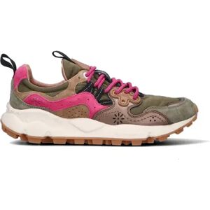 FLOWER MOUNTAIN Sneaker donna verde militare/rosa in suede MARRONE 41