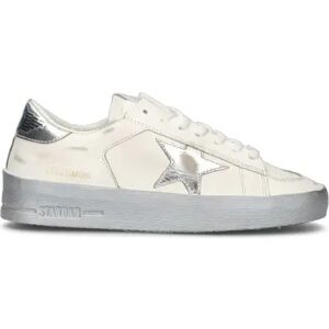 GOLDEN GOOSE STARDAN Sneaker donna bianca/argento in pelle BIANCO 40