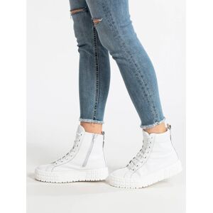 Made In Italy Melany Sneakers in pelle donna con platform Sneakers con Zeppa donna Bianco taglia 40