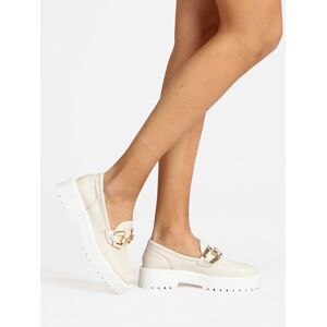 Solada Mocassini in pelle donna con platform Mocassini donna Bianco taglia 41