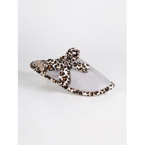 Amix Pantofole leopardate con fiocco Pantofole donna Grigio taglia 36/37