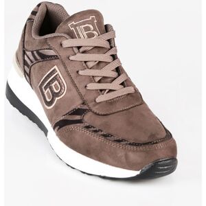 Laura Biagiotti Sneakers donna in tessuto scamosciato con zeppa 7003 Sneakers Basse donna Marrone taglia 36