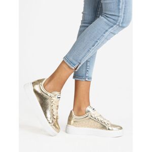 SaraLòpez Sneakers traforata da donna con platform Sneakers con Zeppa donna Oro taglia 39