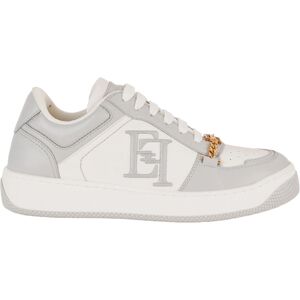 ELISABETTA FRANCHI SNEAKERS IN PELLE CON LOGO RICAMATO donna avorio SA54G41E2 38