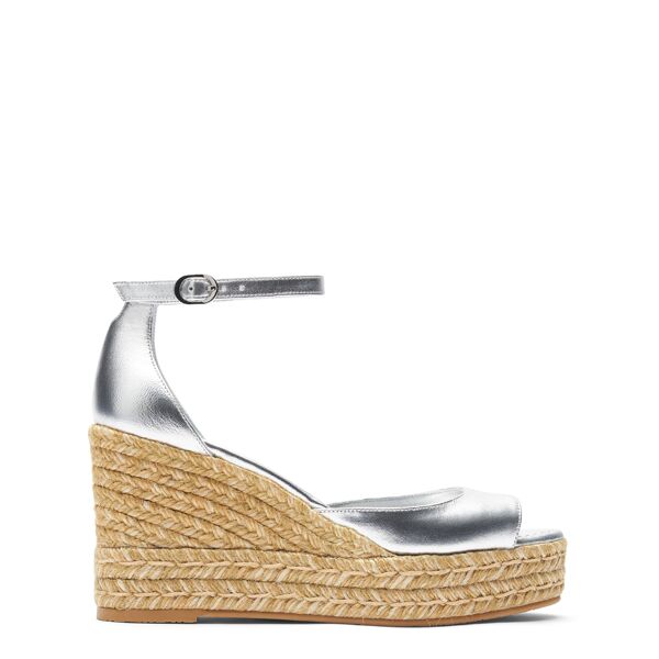 stuart weitzman nudistia espadrille wedge - donna zeppe silver 39