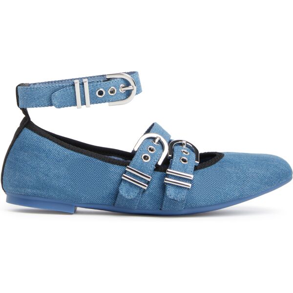 stuart weitzman maverick ballet flat - donna  blu effetto délavé 37