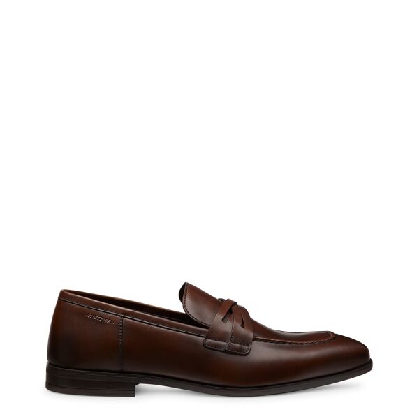 stuart weitzman simon crisscross loafer - uomo mocassini brown 41