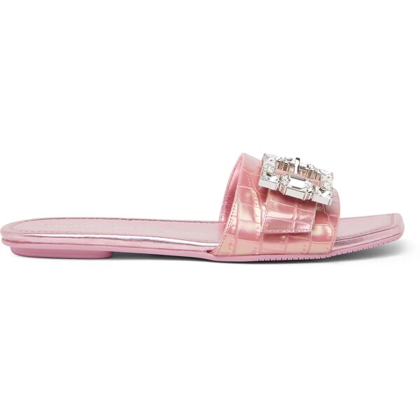 stuart weitzman saint tropez flat slide - donna  cotone candy ghiaccio 36.5