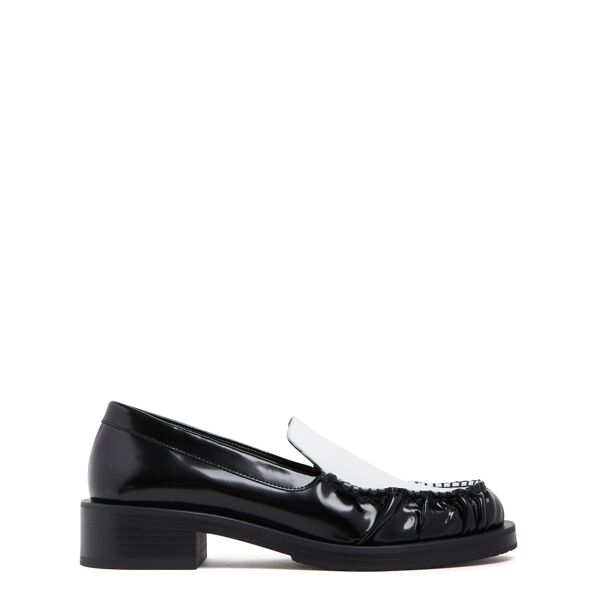 stuart weitzman grayson loafer - donna mocassini e scarpe basse black/white 40