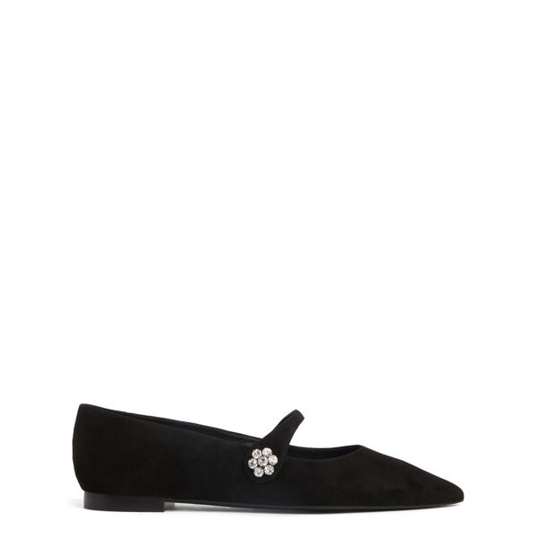 stuart weitzman crystal fleur mary jane flat - donna mocassini e scarpe basse black 37