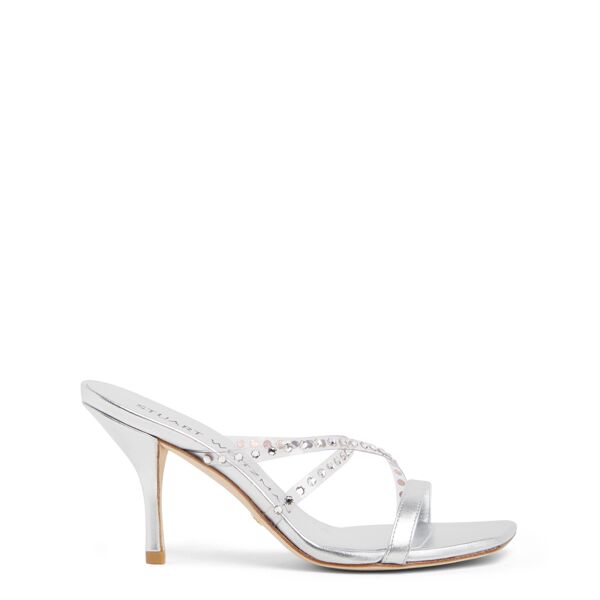 stuart weitzman strapeze crystal 85 slide - donna  clear 37.5