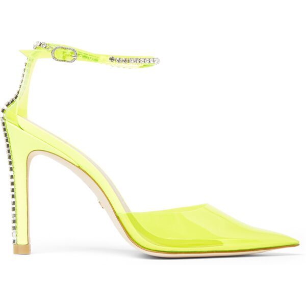 stuart weitzman stuart glam 100 strap pump - donna  giallo fluo 38.5