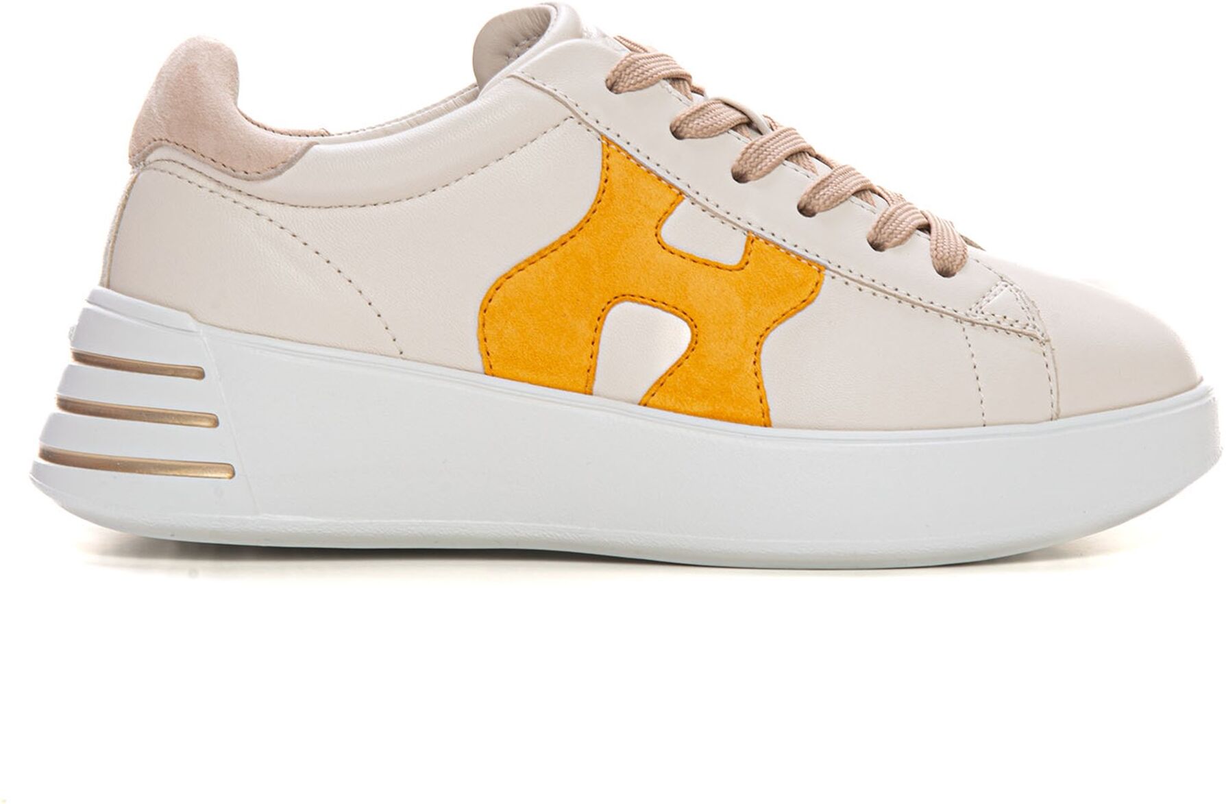 Hogan Sneakers in pelle con lacci Rebel Avorio Donna 38