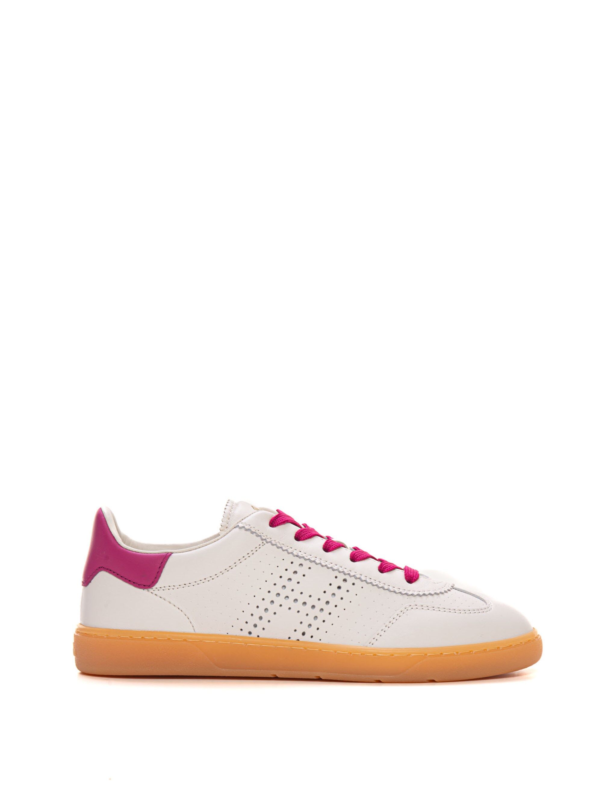 Hogan Sneakers in pelle con lacci Cool Bianco-fucsia Donna 38