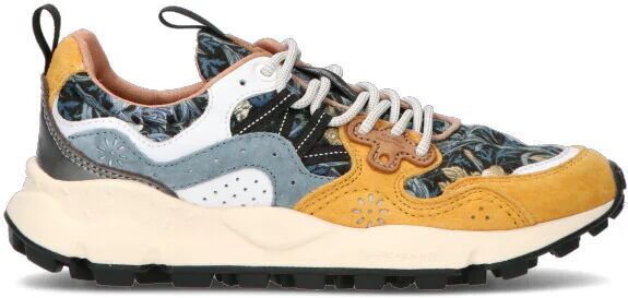 FLOWER MOUNTAIN Sneaker donna gialla/azzurra in suede GIALLO 40