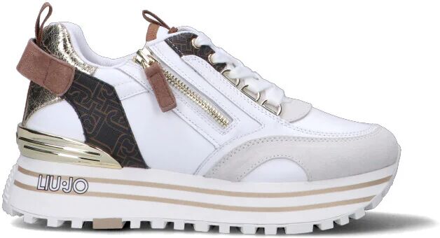 Liujo Sneaker donna bianca/marrone/oro in suede BIANCO 40